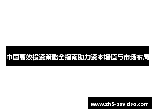 中国高效投资策略全指南助力资本增值与市场布局
