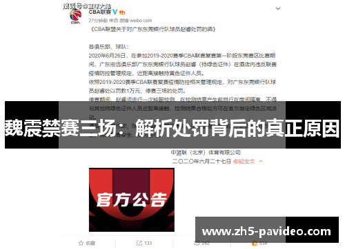 魏震禁赛三场：解析处罚背后的真正原因
